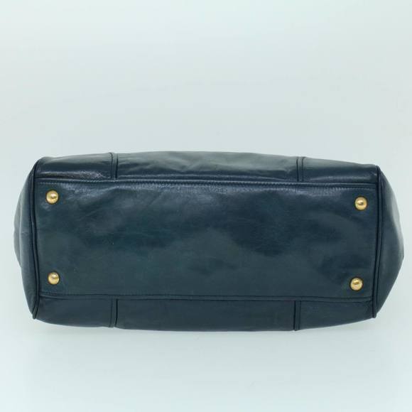 PRADA Hand Bag Leather 2way Navy Auth ac2159 - Picture 5 of 16